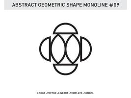 monoline geometrische vorm lineart abstract ontwerp tegel gratis vector