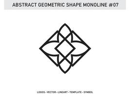 monoline geometrische vorm lineart abstract ontwerp tegel gratis vector