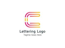 creatieve c brief eerste logo ontwerpsjabloon gratis vector