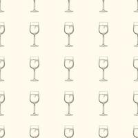 wijnglazen naadloze patroon. alcoholische drank glaswerk ontwerp. vector