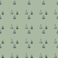geometrische Tipi naadloze patroon op groene achtergrond. stammen behang. vector