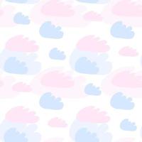 roze en blauw wolken naadloos patroon. vector ontwerp baby illustratie