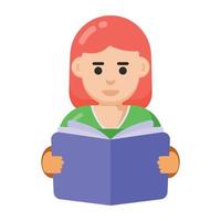 trendy ontwerp van studentenpictogram, avatar met boek vector