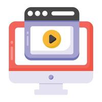 videowebsitepictogram in bewerkbare stijl vector