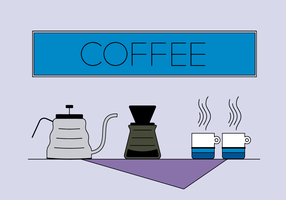 Gratis koffie Set Vector