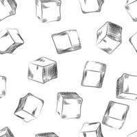 suiker kubus naadloze patroon. hand getekend ijsblokjesbehang. vector