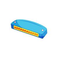 kinderen muziekinstrument mondharmonica getekend in cartoon-stijl. vector illustratie