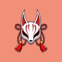 japans kitsune-masker, vectorillustratie eps.10 vector