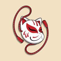 japans kitsune-masker, vectorillustratie eps.10 vector