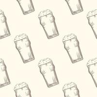 bierglas naadloos patroon. bierpul achtergrond. alcoholische drank ontwerp. vector