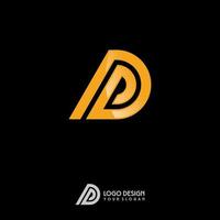 d letter gouden monogram logo ontwerp vector