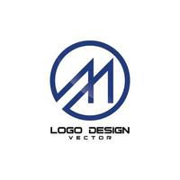 afgeronde m brief logo sjabloon vector