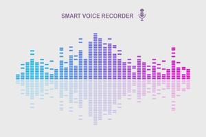 geluid audiogolf van equalizer. muziekfrequentie in kleurenspectrum. vector plat ontwerp