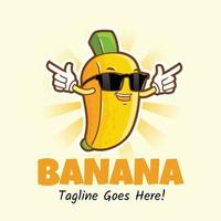 mascotte van schattige banaan vector
