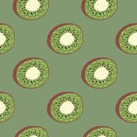 pastel palet naadloos patroon met abstracte kiwivormen. groen palet fruit biologische print. vector