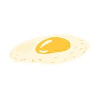 plat gebakken ei geïsoleerd op een witte achtergrond. gezonde maaltijd in doodle. vector