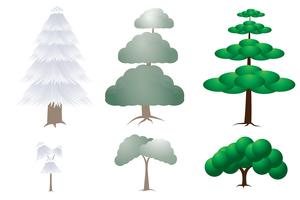 Tree Collection witte achtergrond vector