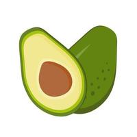 groene avocado geheel en half. gezond en lekker fruit. vegetarisch eten. goede voeding. vector