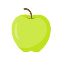 groene appel in vlakke stijl. sappig en gezond fruit. vector