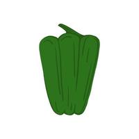 groene paprika geïsoleerd op een witte achtergrond. handgetekende paprika groente. vector