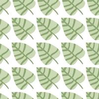 geometrische bladeren naadloze patroon op witte achtergrond. eenvoudige botanische achtergrond. gebladerte behang. vector