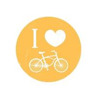 ik hou van fietsen teken, t-shirt print met vintage fiets, fiets, vectorillustratie vector