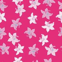 roze heldere orchidee bloemen vormen naadloos patroon. zomer bloemen achtergrond in de hand getekende stijl. vector