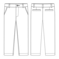 mannelijke broek. ontwerpsjabloon voor kinderbroeken. technische schets van broek. vector