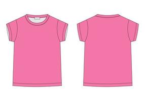 schets technische schets kinder t-shirt in roze kleuren. kinderen t-shirt ontwerpsjabloon. vector