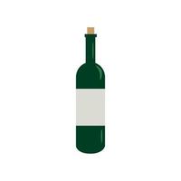 fles wijn pictogram geïsoleerd op een witte achtergrond. wijnfles in vlakke stijl. vector