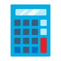 concept blauwe rekenmachine. platte ontwerp pictogram geïsoleerd vector