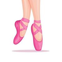 vrouw voeten dragen ballerina schoenen, ballet atleet symbool illustratie vector