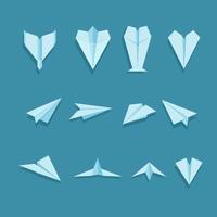 vliegtuig papier origami icoon collectie set illustratie vector