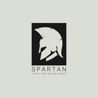 spartaanse logo-ontwerpinspiratie. Spartaanse helm logo sjabloon. vector illustratie