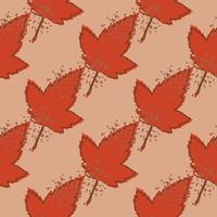 geometrische rode esdoorn bladeren naadloze patroon. herfstblad behang. vector