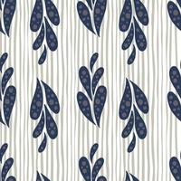 paisley naadloos patroon met abstracte doodle marineblauwe oriantal komkommervormen. gestreepte achtergrond. vector