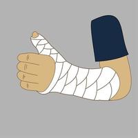 een gipsverband of verband inleveren. vector illustratie