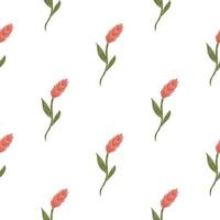 minimalistisch stijl naadloos patroon met roze oor van tarweornament. geïsoleerde landbouw natuur achtergrond. vector