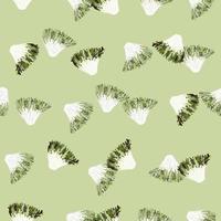 naadloze patroon frisee salade op pastel groene achtergrond. abstract ornament met sla. vector