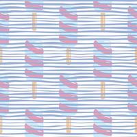 naadloos voedselpatroon met twisterroomijs. witte achtergrond met blauwe stroken. eenvoudige achtergrond. vector