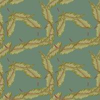 vintage tropische naadloze patroon met bladeren op groene achtergrond. vector