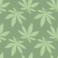 marihuana silhouetten pastel naadloze patroon. lichtgroene tinten medicijnprint. vector