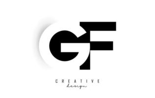 gf brieven logo met negatief ruimteontwerp. brief met geometrische typografie. vector