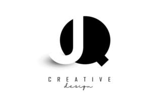 jq brieven logo met negatief ruimteontwerp. vectorillustratie met met geometrische typografie. vector
