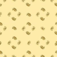 geometrische stijl naadloze patroon met abstracte doodle palm licuala tropische bladeren. pastelbeige achtergrond. vector