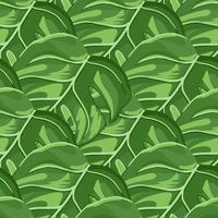 tropisch naadloos patroon willekeurig van bladachtergrond. abstracte textuurdecoratie met de kleurrijke groene kleur van bladmonstera. vector