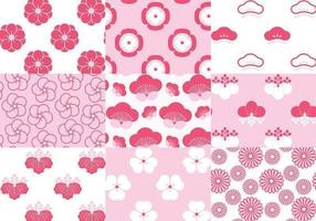 Japanese Blossom Floral Pattern Vector Pack