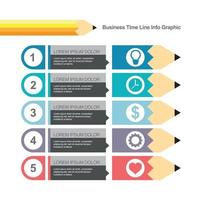 zakelijke tijdlijn info grafische potloden vector