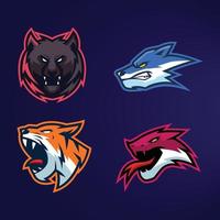 de collectie logo esports dieren sjablonen vector