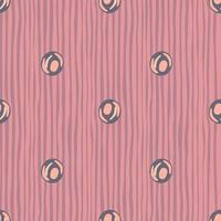 geometrische naadloze patroon met parel eenvoudige print. roze gestripte achtergrond. gestileerde oceaan druppels kunstwerk. vector